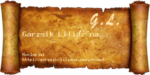Garzsik Liliána névjegykártya